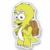 イラストレーションのリュックサックとトリケラトプス。 シール (正面)