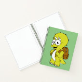 イラストレーションのリュックサックとトリケラトプス。 ノートブック (内部)