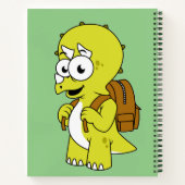 イラストレーションのリュックサックとトリケラトプス。 ノートブック (裏面)