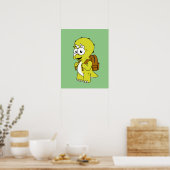 イラストレーションのリュックサックとトリケラトプス。 ポスター (キッチン)