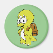 イラストレーションのリュックサックとトリケラトプス。 マグネット (正面)