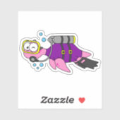 イラストレーションのローチネスのモンスタースキューバダイバー。 シール (シート)