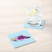 イラストレーションのローチネスのモンスタースキューバダイバー。 スクエアペーパーコースター (インサイチュ)