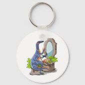 イラストレーションの化粧をしたイグアノドン。 キーホルダー (裏面)