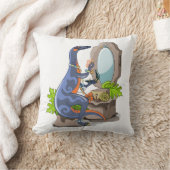 イラストレーションの化粧をしたイグアノドン。 クッション (ブランケット)