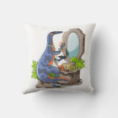 イラストレーションの化粧をしたイグアノドン。 クッション (裏面)