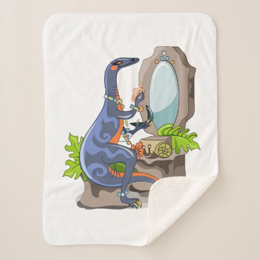 イラストレーションの化粧をしたイグアノドン。 シェルパブランケット (正面)