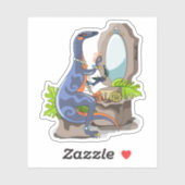 イラストレーションの化粧をしたイグアノドン。 シール (シート)