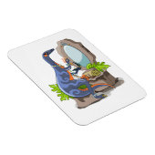 イラストレーションの化粧をしたイグアノドン。 マグネット (右側)