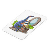 イラストレーションの化粧をしたイグアノドン。 マグネット (左側)