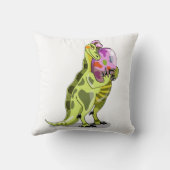 イラストレーションの卵を持つランベオサウルス。 クッション (裏面)