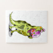 イラストレーションの卵を持つランベオサウルス。 ジグソーパズル (横)