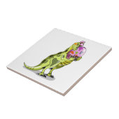 イラストレーションの卵を持つランベオサウルス。 タイル (側面)