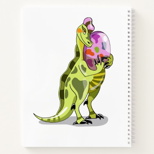 イラストレーションの卵を持つランベオサウルス。 ノートブック (裏面)