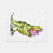 イラストレーションの卵を持つランベオサウルス。 フリースブランケット (正面(横))