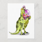 イラストレーションの卵を持つランベオサウルス。 ポストカード (正面)