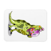 イラストレーションの卵を持つランベオサウルス。 マグネット (横)