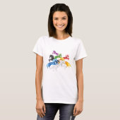 イラストレーションの多彩な野生のユニコーン Tシャツ (正面フル)