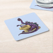 イラストレーションの宝石商。 スクエアペーパーコースター (アングル)