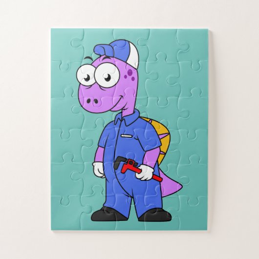 イラストレーションの尖頭配管工。 ジグソーパズル (縦)