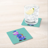 イラストレーションの尖頭配管工。 スクエアペーパーコースター (インサイチュ)