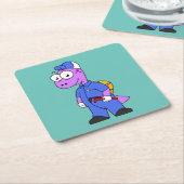 イラストレーションの尖頭配管工。 スクエアペーパーコースター (アングル)