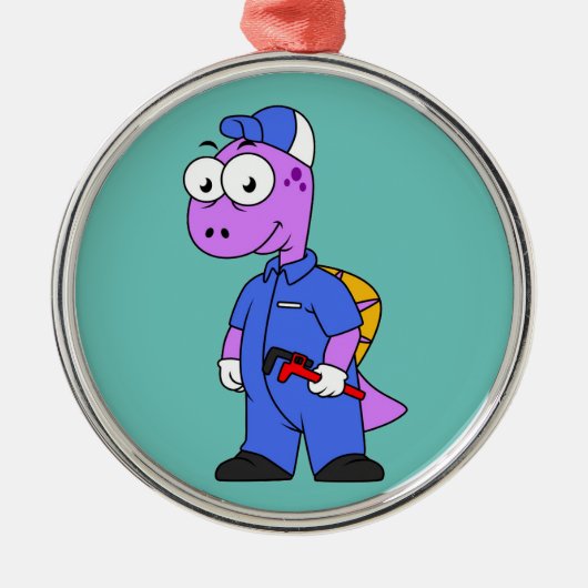 イラストレーションの尖頭配管工。 メタルオーナメント (正面)