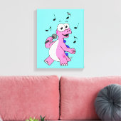 イラストレーションの歌のStegosaurus。 キャンバスプリント (インサイチュ (リビング))