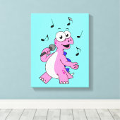 イラストレーションの歌のStegosaurus。 キャンバスプリント (インサイチュ (ウッドフロア))