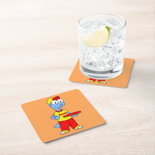 イラストレーションの気管支嚢胞配送業者。 スクエアペーパーコースター (インサイチュ)