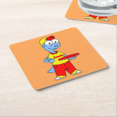 イラストレーションの気管支嚢胞配送業者。 スクエアペーパーコースター (アングル)