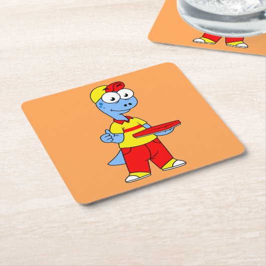 イラストレーションの気管支嚢胞配送業者。 スクエアペーパーコースター (アングル)