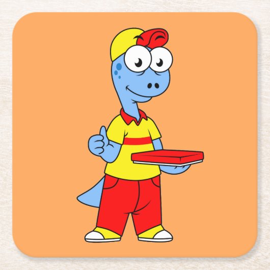 イラストレーションの気管支嚢胞配送業者。 スクエアペーパーコースター (正面)