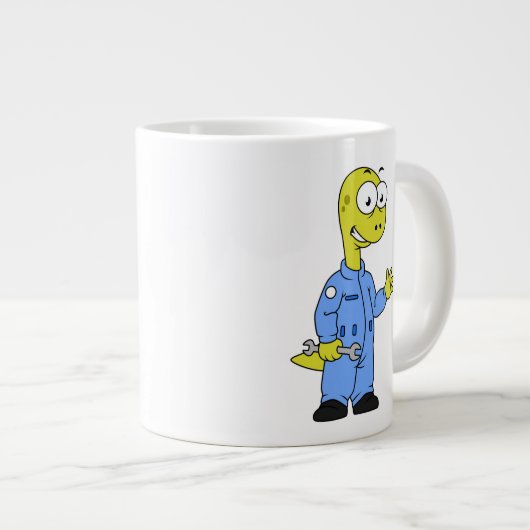 イラストレーションの気管支整備士。 ジャンボコーヒーマグカップ (正面右)