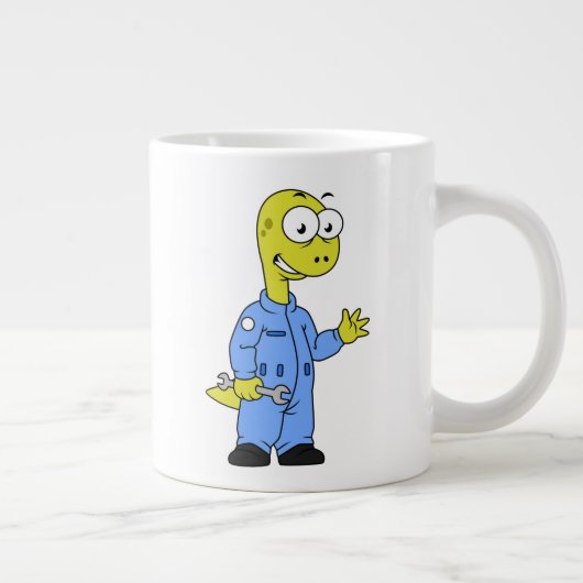 イラストレーションの気管支整備士。 ジャンボコーヒーマグカップ (右)