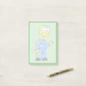 イラストレーションの気管支整備士。 ポストイット (デスク上)