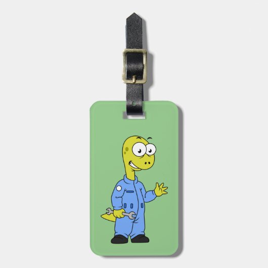 イラストレーションの気管支整備士。 ラゲッジタグ (正面縦)