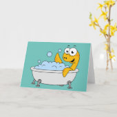 イラストレーションの水浴びローチネスのモンスター。 カード (黄色い花)