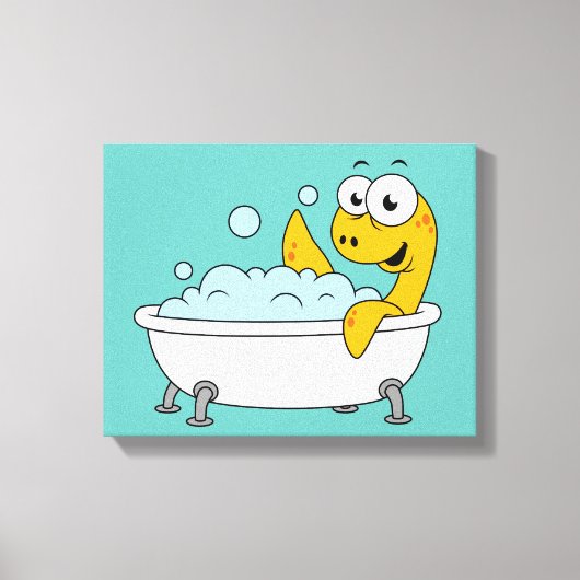 イラストレーションの水浴びローチネスのモンスター。 キャンバスプリント (正面)