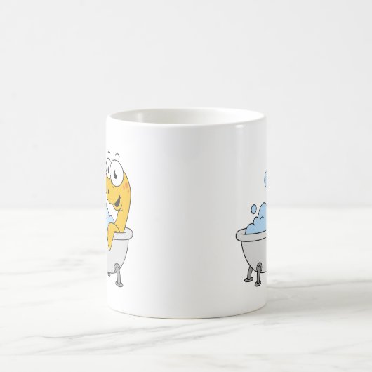 イラストレーションの水浴びローチネスのモンスター。 コーヒーマグカップ (中央)