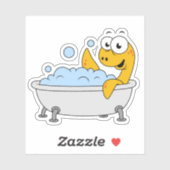 イラストレーションの水浴びローチネスのモンスター。 シール (シート)