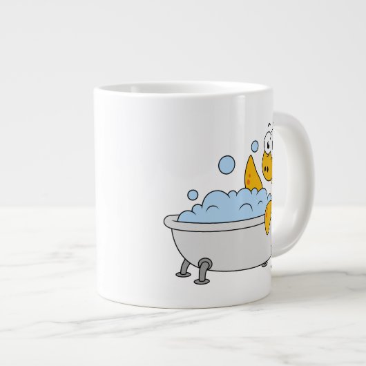 イラストレーションの水浴びローチネスのモンスター。 ジャンボコーヒーマグカップ (正面右)