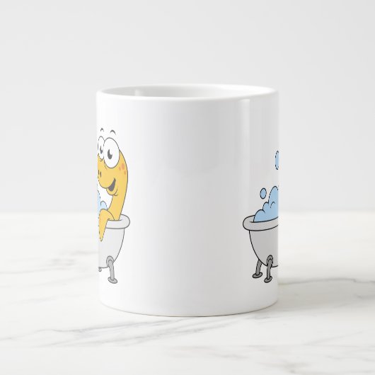 イラストレーションの水浴びローチネスのモンスター。 ジャンボコーヒーマグカップ (正面)