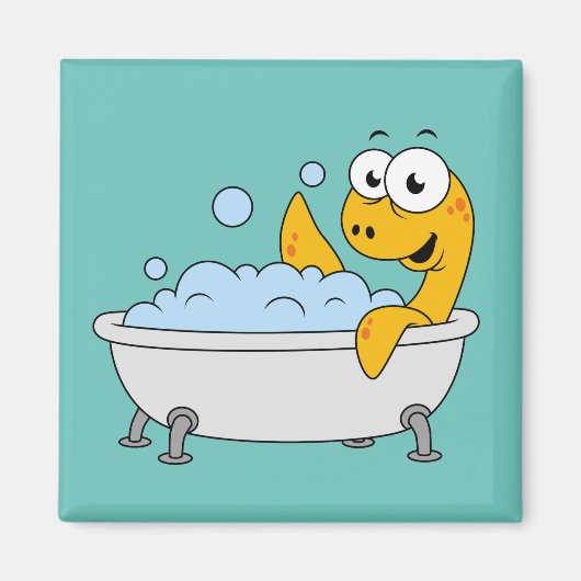 イラストレーションの水浴びローチネスのモンスター。 マグネット (正面)