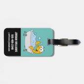 イラストレーションの水浴びローチネスのモンスター。 ラゲッジタグ (裏面横)