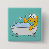 イラストレーションの水浴びローチネスのモンスター。 缶バッジ (正面)