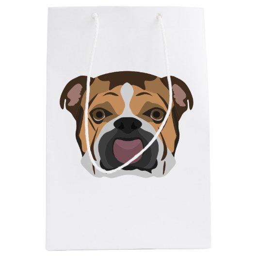 イラストレーションの英国のブルドッグ ミディアムペーパーバッグ (正面)