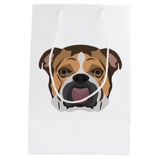 イラストレーションの英国のブルドッグ ミディアムペーパーバッグ (裏面)