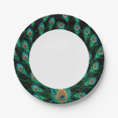 イラストレーションの黒い羽 ペーパープレート (正面)