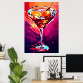 イラストレーションのMartini ArtPrintポスターのウォールアート ポスター (ホームオフィス)